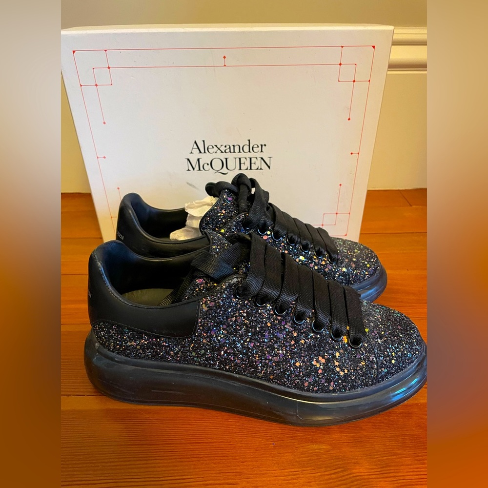 Alexander McQueen Platform Sneakers – Black Glitter- (39.5 / US 9.5)